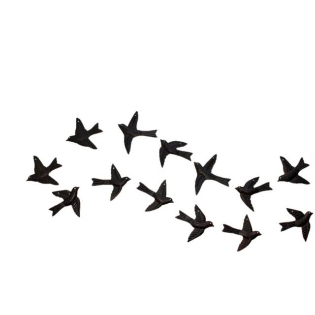 10X Birds 3D Wall Art - Freedom Flock Of Set 10 Decorative Metal Hanging 6 X 6.5 Inches Or 15 16 cm - image 1