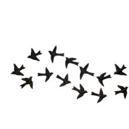 10X Birds 3D Wall Art - Freedom Flock Of Set 10 Decorative Metal Hanging 6 X 6.5 Inches Or 15 16 cm - thumbnail 1
