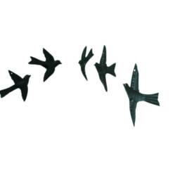 10X Birds 3D Wall Art - Freedom Flock Of Set 10 Decorative Metal Hanging 6 X 6.5 Inches Or 15 16 cm - thumbnail 2