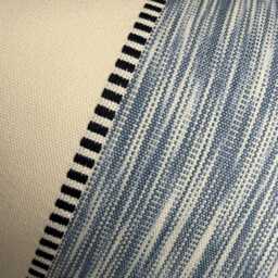 Denver Stripe Cushion Cover Lake Blue John Lewis Fabric Textured Cotton Blend Handmade in UK Modern Striped Case - thumbnail 2