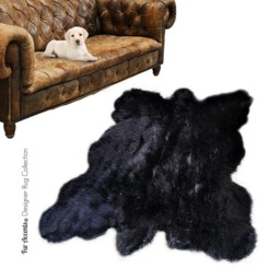 Plush Faux Fur Area Rug - Buffalo Pelt Shape, Handmade Usa - thumbnail 1