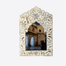Mother Of Pearl Inlay Picture Frame Handmade Floral Decor - thumbnail 2