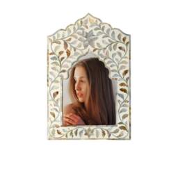 Mother Of Pearl Inlay Picture Frame Handmade Floral Decor - thumbnail 3