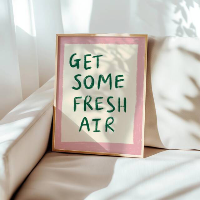 Get Some Fresh Air Unframed Print - Positive Posters Art Mental Health Prints Uplifting Colourful Poster Living Room Office - image 1
