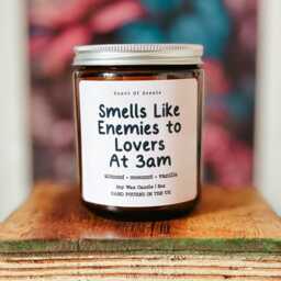 Smells Like Enemies To Lovers At 3Am Almond, Coconut, & Vanilla Scented Candle, Bookish Candle - thumbnail 2