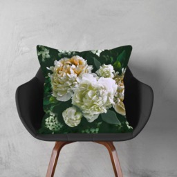 Velvet Pillow, Peony & Dogwood Throw 22X22 Or 18X18 Inches, Soft Velveteen Bed Decorative Sofa Pillow Cover, Xmas Gift? - thumbnail 3