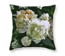 Velvet Pillow, Peony & Dogwood Throw 22X22 Or 18X18 Inches, Soft Velveteen Bed Decorative Sofa Pillow Cover, Xmas Gift? - thumbnail 1