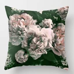 Velvet Pillow, Peony & Dogwood Throw 22X22 Or 18X18 Inches, Soft Velveteen Bed Decorative Sofa Pillow Cover, Xmas Gift? - thumbnail 2