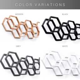 Toilet Paper Holder Shelf Wc Roll Wall Mount Wood Floating Rack For Bathroom Honeycomb - thumbnail 3