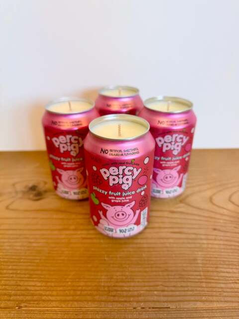 Percy Pig Can Candle - Smells Like The Drink Natural Soy Wax Pink Apple Scent - image 1