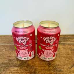 Percy Pig Can Candle - Smells Like The Drink Natural Soy Wax Pink Apple Scent - thumbnail 2