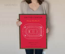 United Center, Chicago Blackhawks, Blackhawks Art, Center Chicago, Wall Gifts, Print, Blue Print - thumbnail 1