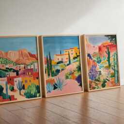 Set Of 3 New Mexico Posters, Usa Prints, Southwestern Wall Art Sets, Travel Decor, Landscapes Posters Set, Scenic Home Prints - thumbnail 3