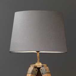 Silver Grey Cotton Empire Lampshade, French Drum Shade