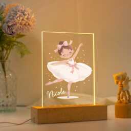 Personalized Ballerina Night Light, Ballet Dance Gift, Custom Gift, Nursery Room Decor, Birthday Gift For Girls, Children's Lights - thumbnail 2