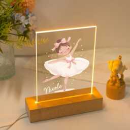 Personalized Ballerina Night Light, Ballet Dance Gift, Custom Gift, Nursery Room Decor, Birthday Gift For Girls, Children's Lights - thumbnail 3