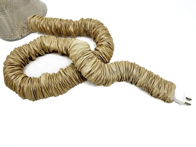 Camel Faux Silk Fabric Lamp Cord Cover, 9 Ft, Made in Usa - image 1