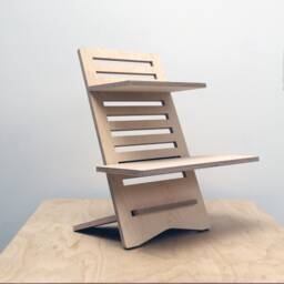Adjustable Wood Laptop Stand - Workstation Deskstand Standing Desk Converter Computer Work Plywood Tabletop Add On - thumbnail 3