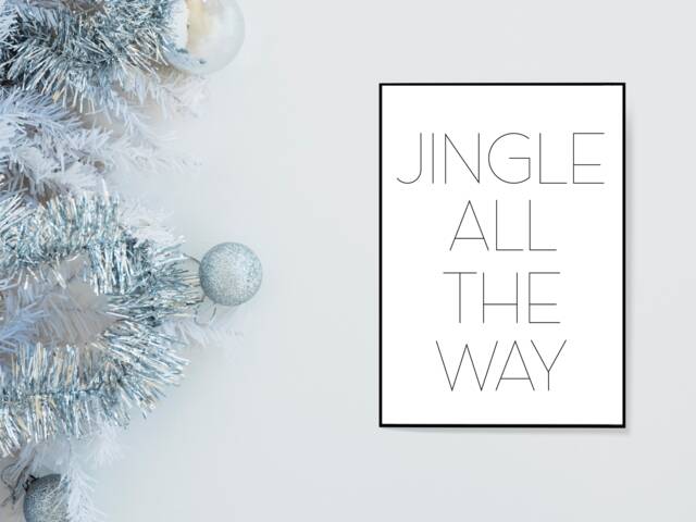Jingle All The Way - Christmas Festive Fall Holidays - Wall Print Gift Bespoke Poster A5 A4 A3 Framed - image 1