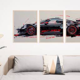 Porsche 911 Gt3 Rs Poster Print Set Supercar Wall Art Not Framed - thumbnail 2