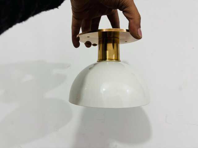 Modern Brass Flush Mount Ceiling Light - Minimalist Fixture For Kitchen, Bathroom, Or Hallway - image 1