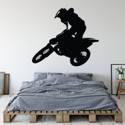 Motocross Wall Decal - Dirt Bike Decor Boys Teen Bedoom Vinyl Art - thumbnail 1