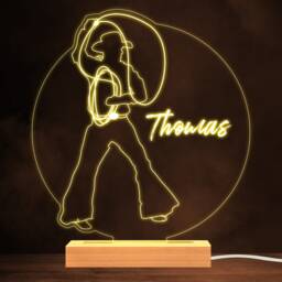 Cowboy Lassos Western Style Warm White Lamp Personalised Gift Night Light - Bedroom
