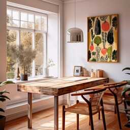 Modern Vegetable Poster, Rustic Farmers Market Wall Art, Retro Kitchen Colorful Carrot & Broccoli Print, Botanical Food Illustration - thumbnail 3