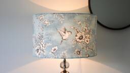 Blue Bird Lampshade 20cm 25cm 30cm 35cm 40cm Drum Lamp Shade - Duck Egg Vintage Birds Shade, Handmade, Home Decor, Ceiling, Table - thumbnail 1