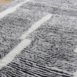Classic Beni Ourain Rug - Kilim Living Room Moroccan Home Decor Black & White Carpet Moroccan Tapis Azilal Soft Wool - thumbnail 3