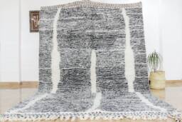 Classic Beni Ourain Rug - Kilim Living Room Moroccan Home Decor Black & White Carpet Moroccan Tapis Azilal Soft Wool