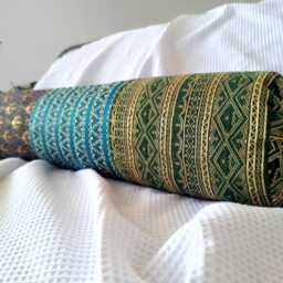 Bolster Pillow Cover I Golden Accents Boho Yoga - 8 X 40 in Custom Size Available Body Case Throw - thumbnail 2