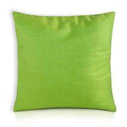 Apple Green Raw Silk Pillow Cover - Dupioni Cushion - thumbnail 1