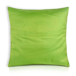 Apple Green Raw Silk Pillow Cover - Dupioni Cushion - thumbnail 4