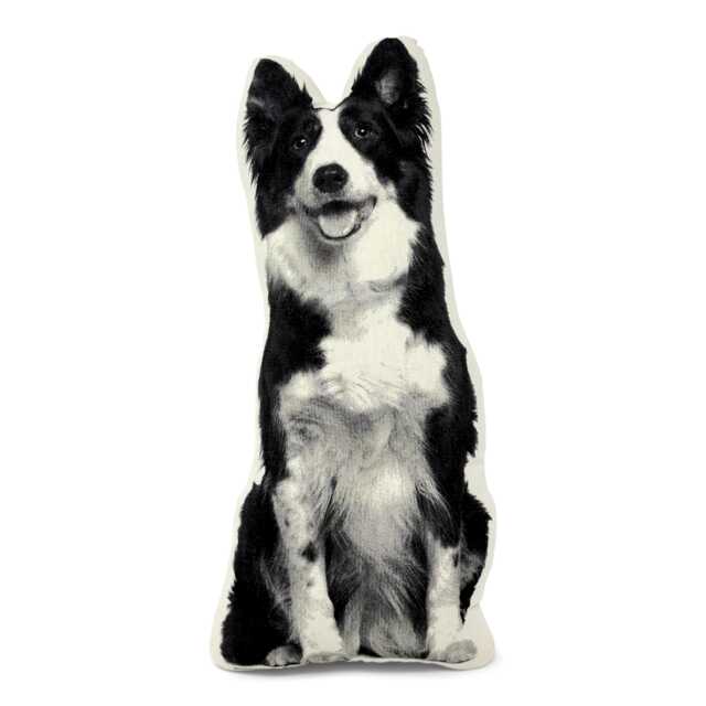 Silkscreened Border Collie Pillow, Contour Shaped Dog Throw Pillow - image 1