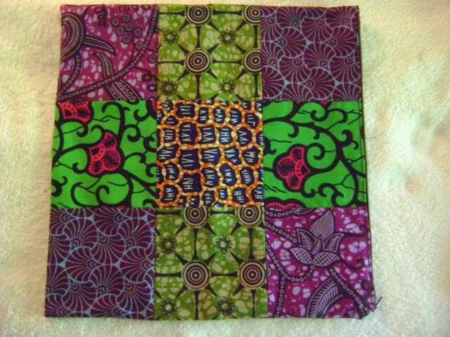 African Fabric Cotton 9 Patch 13.5 In. By Pillow Cover - image 1