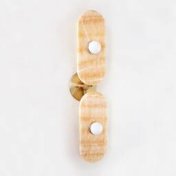 Oval Onyx Stone Double Light Fixture Sconce Vanity Bathroom Wall Lighting Bedside Entry - thumbnail 3