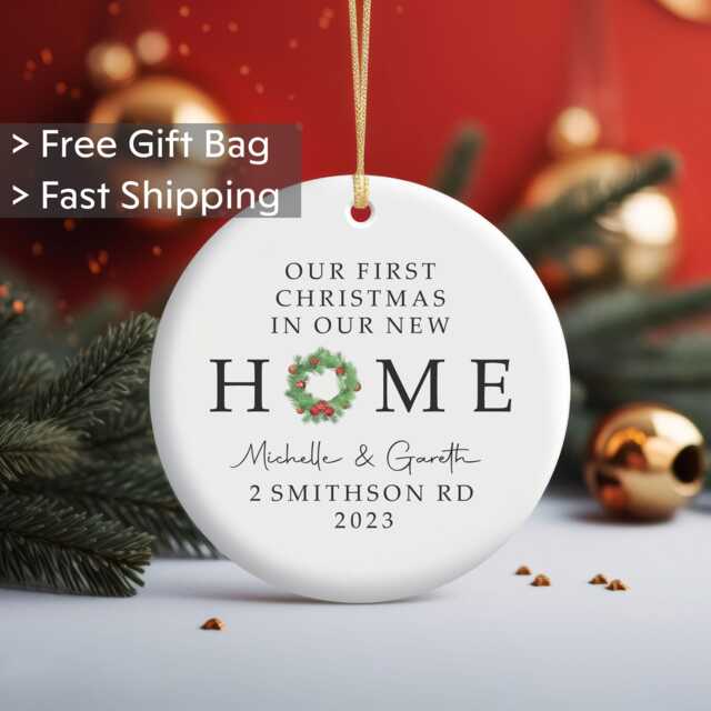 Personalized Christmas Decoration, Custom New Home Ornament, First 2025 Personalised Ornament - image 1
