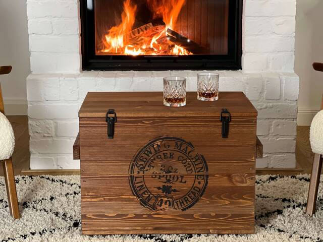 Coffee Table Chest Wooden Box Vintage Shabby Chic - image 1