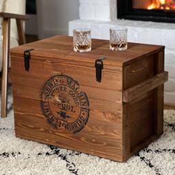 Coffee Table Chest Wooden Box Vintage Shabby Chic - thumbnail 2