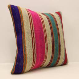 Home Decor Pillow, Kilim Cushion, Throw Pillow, Pillow Cover, 18x18 Green Patterned Carpet Boho 4Kbf-510 - thumbnail 2