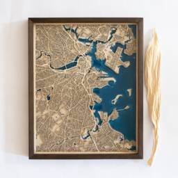 Wooden City Map With Epoxy Personalized Wall Art - thumbnail 3