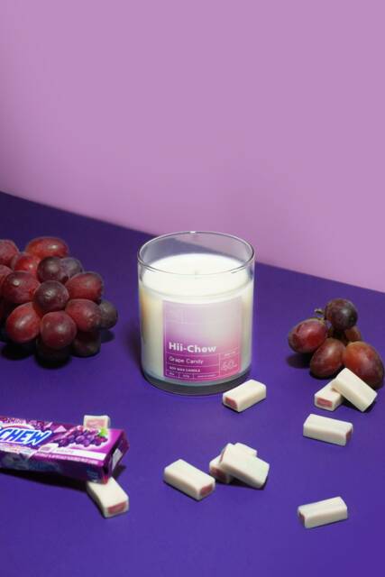 Hii-Chew Grape Candy Candle - Asian Inspired Scented Japanese Soy Wax Boba Gift - image 1