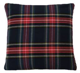 Black Tartan Plaid Cushion Cover Woven Cotton Throw Pillow Case