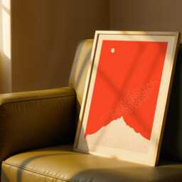Red Mountain Print With Birds - Minimalist Wall Art Modern Nature Poster Bold Landscape Artwork Contemporary Home Decor - thumbnail 2