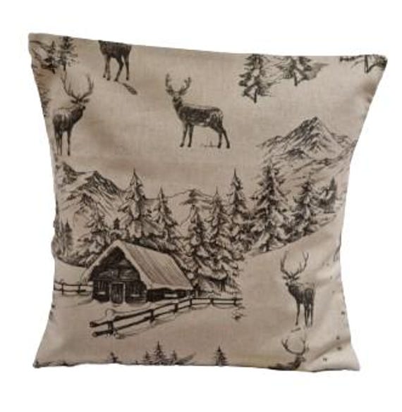 Winter Scenic Cushion Cover , Advent Toile Christmas Stag Scatter Cushions UK - image 1