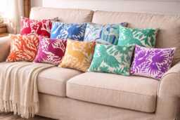 Embroidered Otomi Lumbar Pillow Cover Mexican Home Decor - thumbnail 1