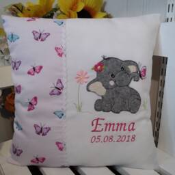 Pillow For Birth - Elephant 24Appli Butterfly Pink Pink - thumbnail 4
