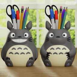 Totoro Planter - Cute Pen Holder, Anime Desk Container, Succulent Pot, Decoration Gift For Fans - thumbnail 1
