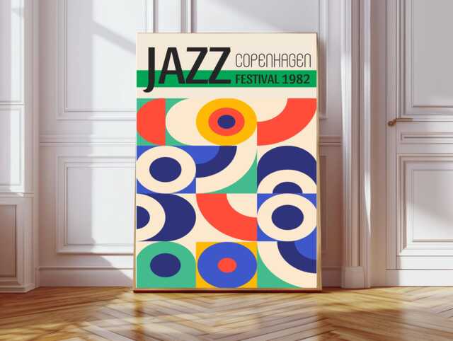 Jazz Festival Art Print, Poster, San Sebastian Wall Decor, Art, Music Abstract Print - image 1